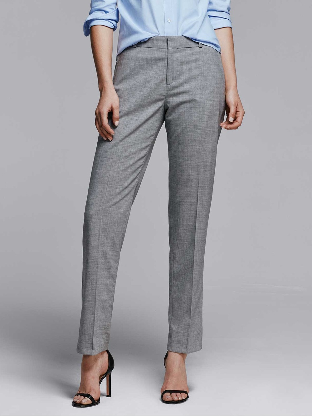 Banana Republic Slim Straight Dress Pants in Light Gray